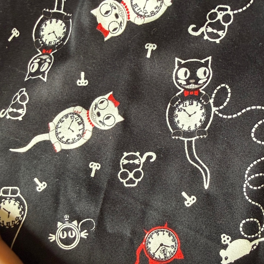 Today only $50 Voodoo Vixen Felix the Clock Cat Print Retro Dress NWT Rockabilly - Picture 16 of 16